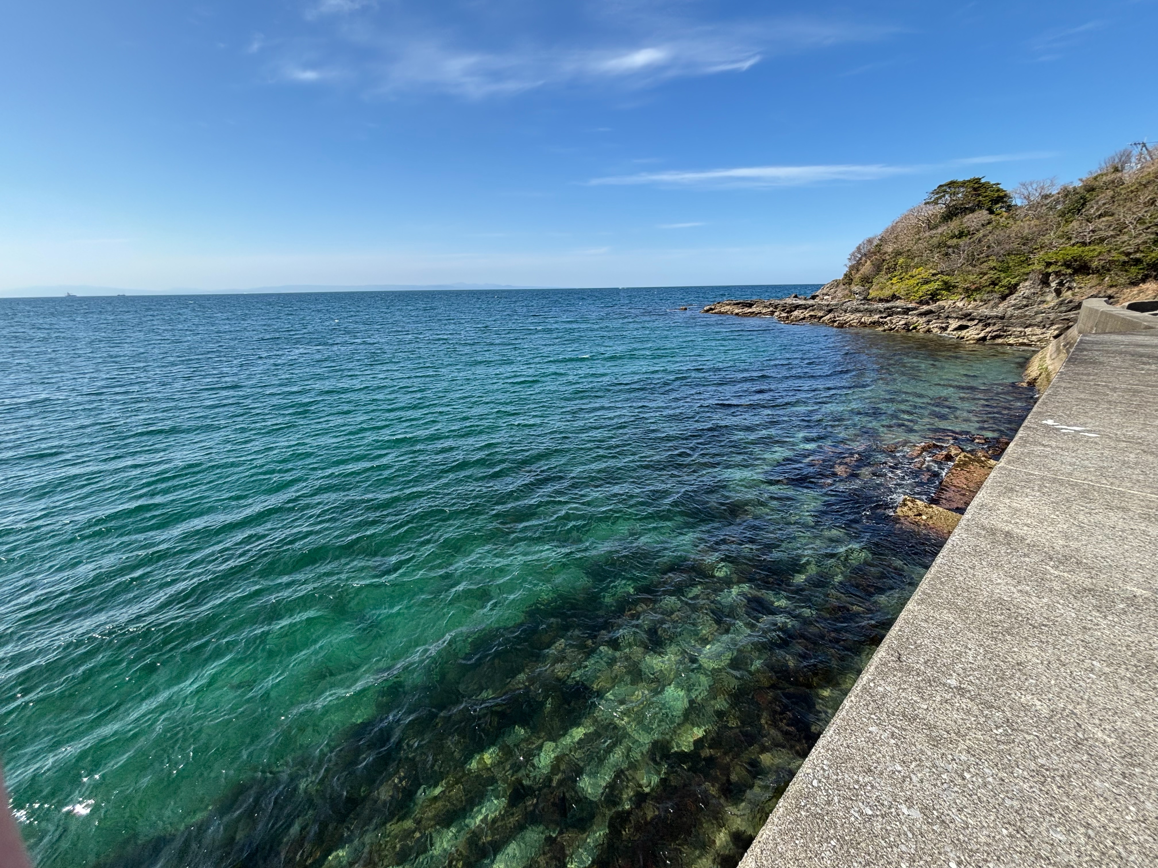 小志生木 - 堤防外側は岩礁と砂地が混じる。投げカワハギや大型キス釣りでよ