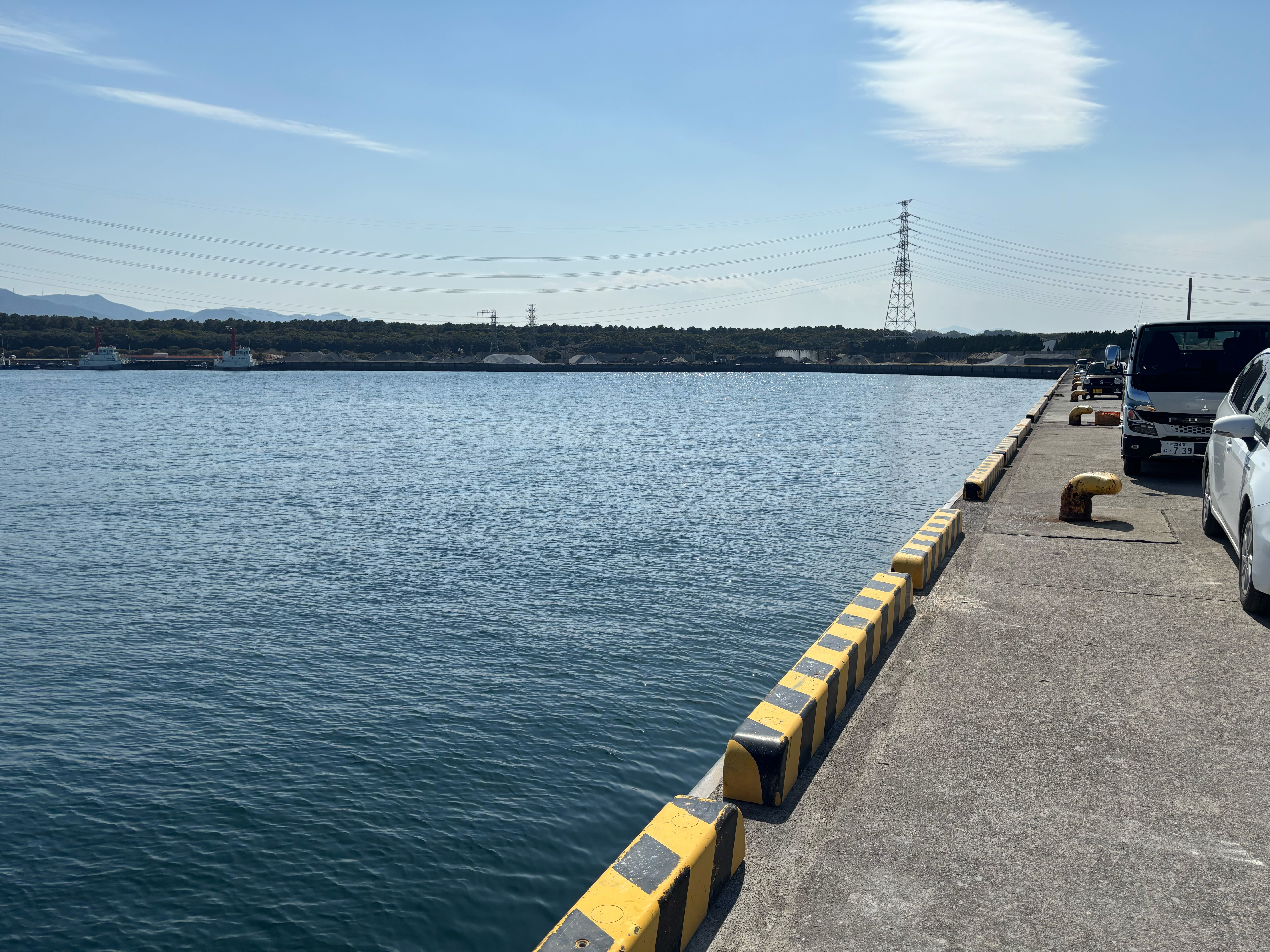 大在公共ふ頭 - 砂揚げ場。こちら側は船舶が係留されやすい。